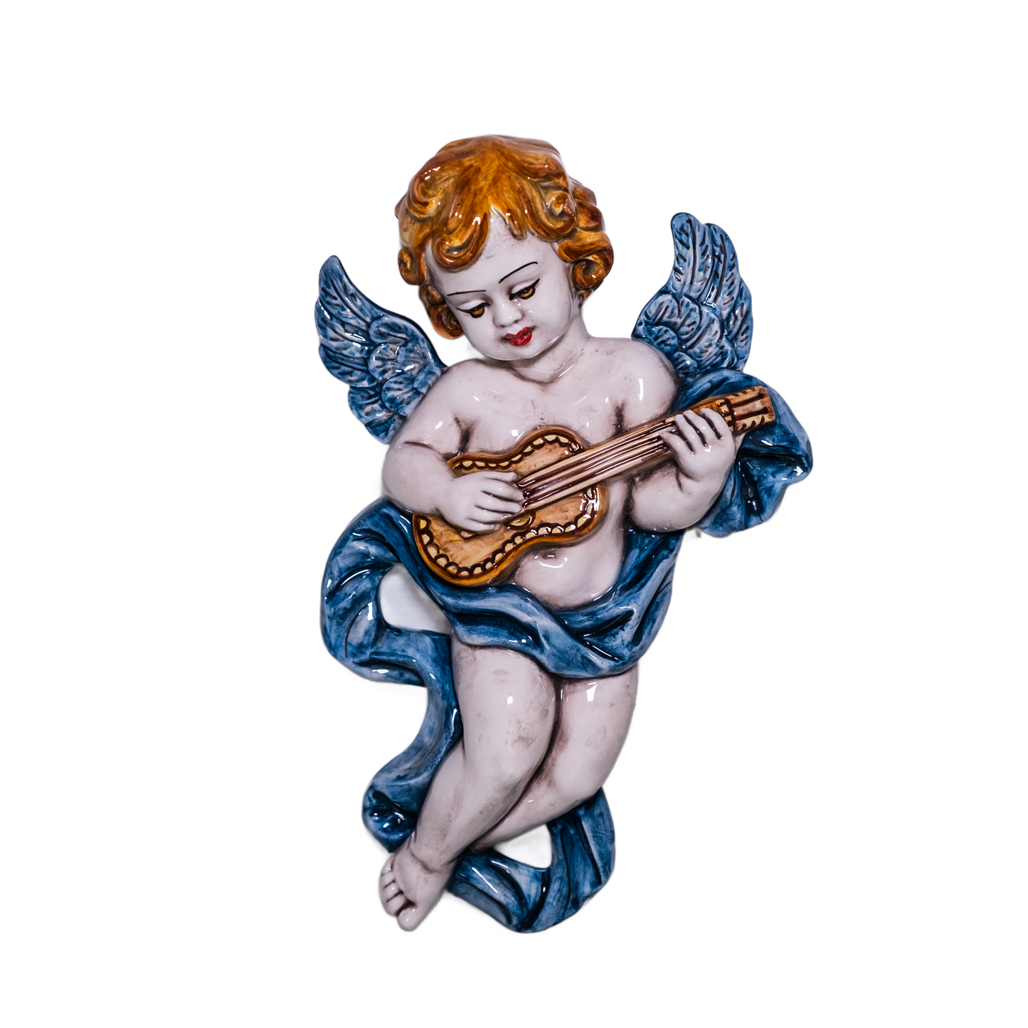 ANGELO SUONATORE DA MURO IN CERAMICA DI CALTAGIRONE ANNA BORIA