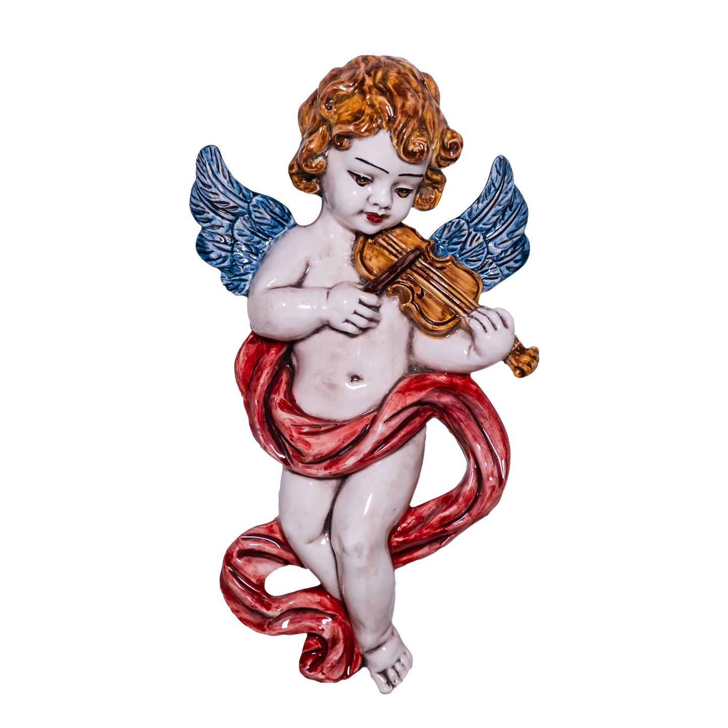 ANGELO SUONATORE DA MURO IN CERAMICA DI CALTAGIRONE ANNA BORIA