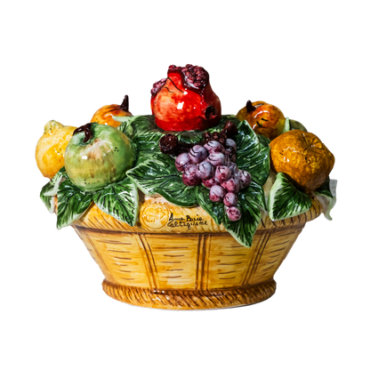 CESTO MIX DI FRUTTA IN CERAMICA DI CALTAGIRONE ANNA BORIA