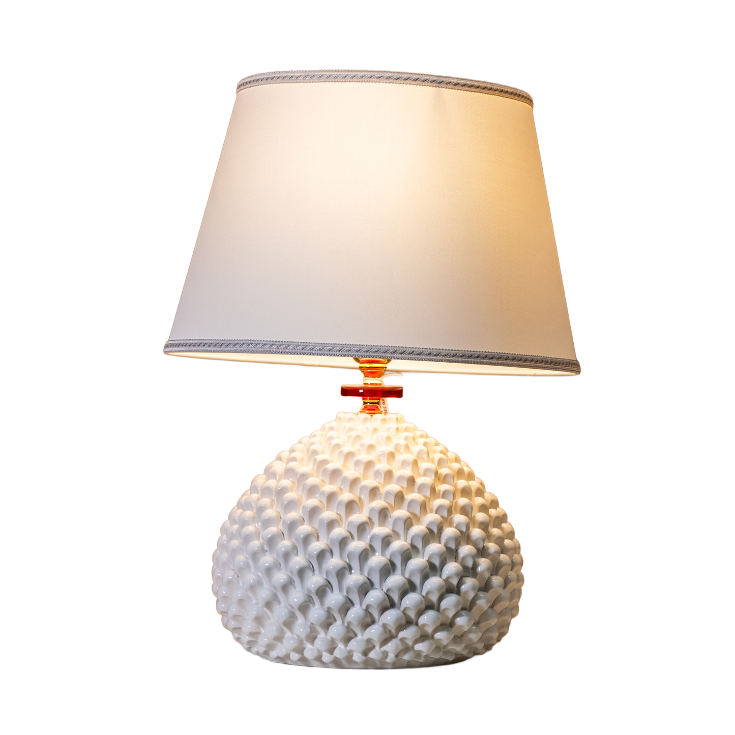 LUME PIGNA A SFERA COLORATO O BIANCO IN CERAMICA DI CALTAGIRONE ANNA BORIA