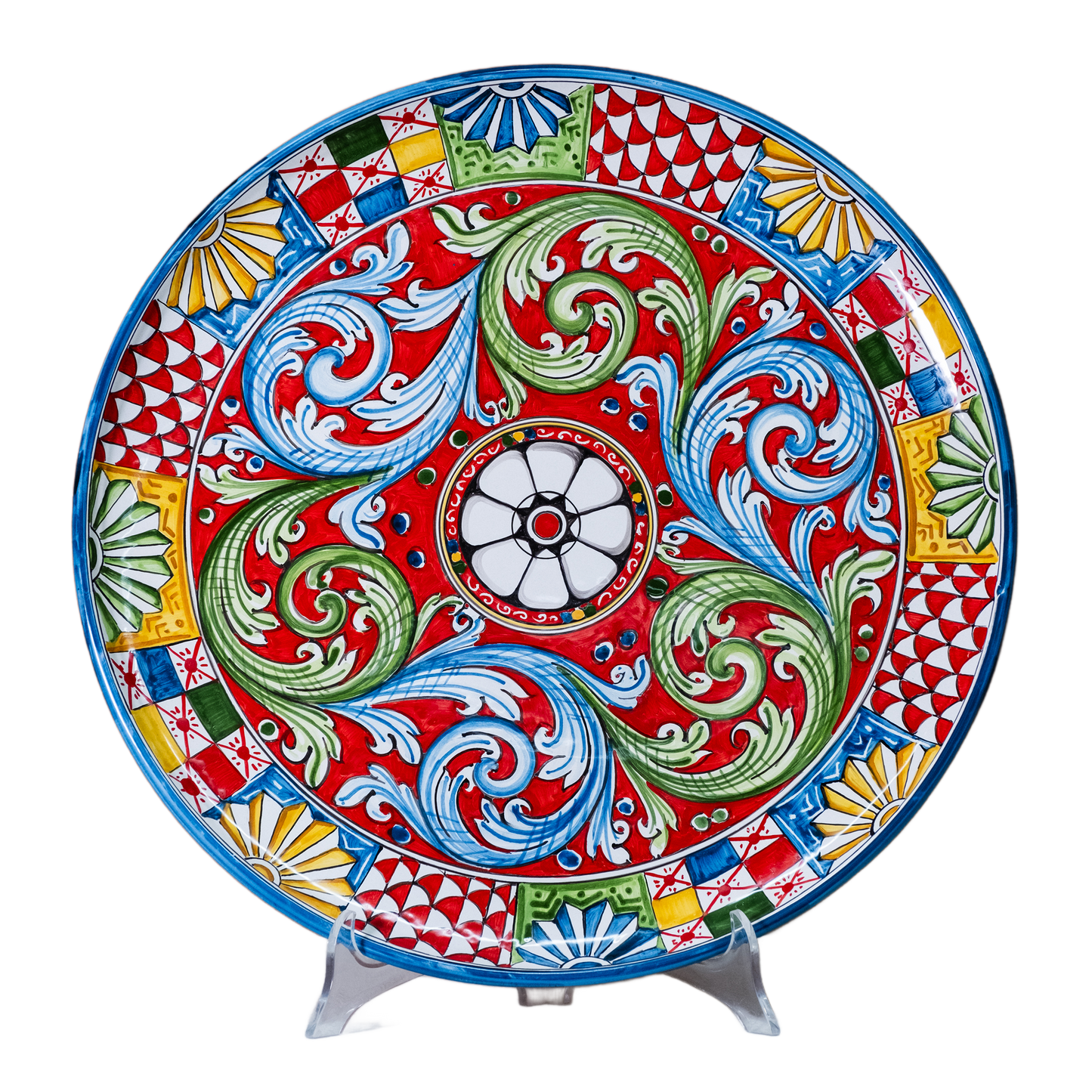 PIATTO TONDO IN CERAMICA DI CALTAGIRONE ANNA BORIA