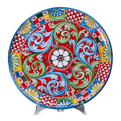 PIATTO TONDO IN CERAMICA DI CALTAGIRONE ANNA BORIA