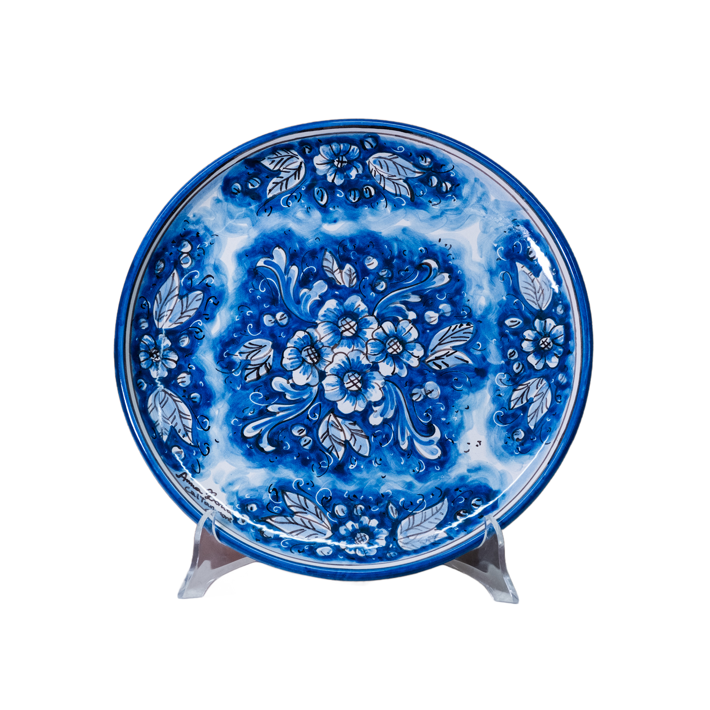 PIATTO TONDO IN CERAMICA DI CALTAGIRONE ANNA BORIA