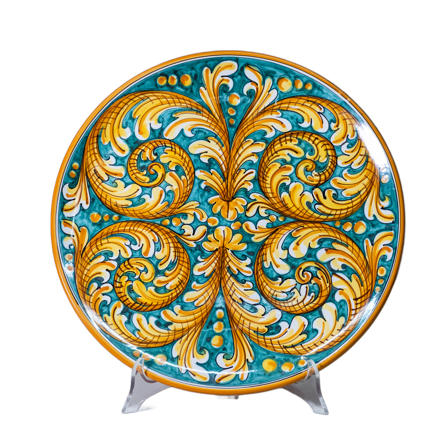 PIATTO TONDO IN CERAMICA DI CALTAGIRONE ANNA BORIA