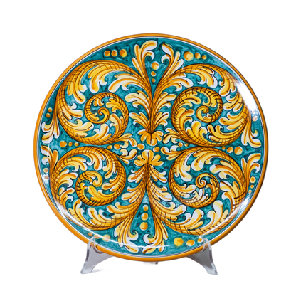 PIATTO TONDO IN CERAMICA DI CALTAGIRONE ANNA BORIA