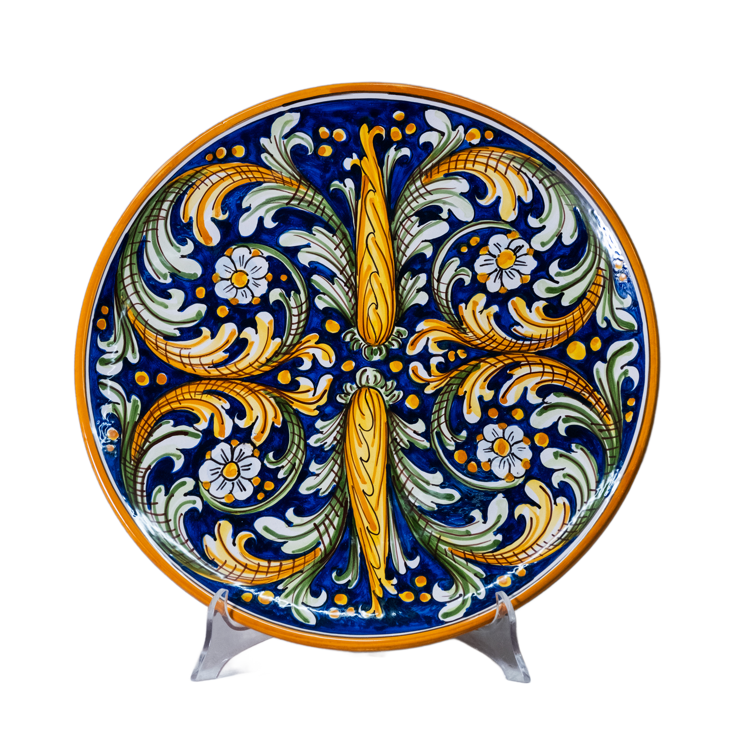 PIATTO TONDO IN CERAMICA DI CALTAGIRONE ANNA BORIA