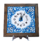 OROLOGIO CON CORNICE IN LEGNO (DA MURO) IN CERAMICA DI CALTAGIRONE ANNA BORIA