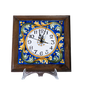 OROLOGIO CON CORNICE IN LEGNO (DA MURO) IN CERAMICA DI CALTAGIRONE ANNA BORIA