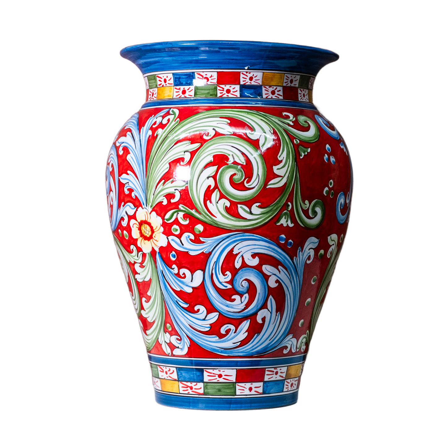 PORTA OMBRELLI ALTO CM. 50 IN CERAMICA DI CALTAGIRONE  ANNA BORIA