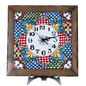 OROLOGIO CON CORNICE IN LEGNO (DA MURO) IN CERAMICA DI CALTAGIRONE ANNA BORIA